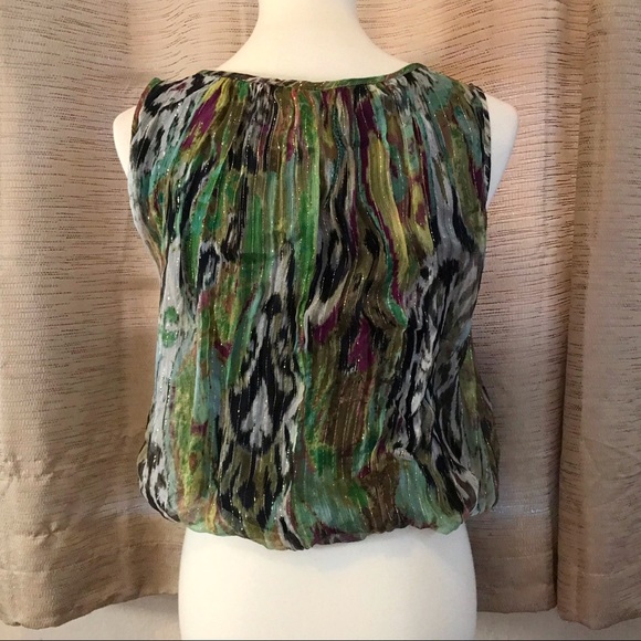 Cache Silk & Metallic Beaded Neckline Sleeveless - Picture 3 of 4
